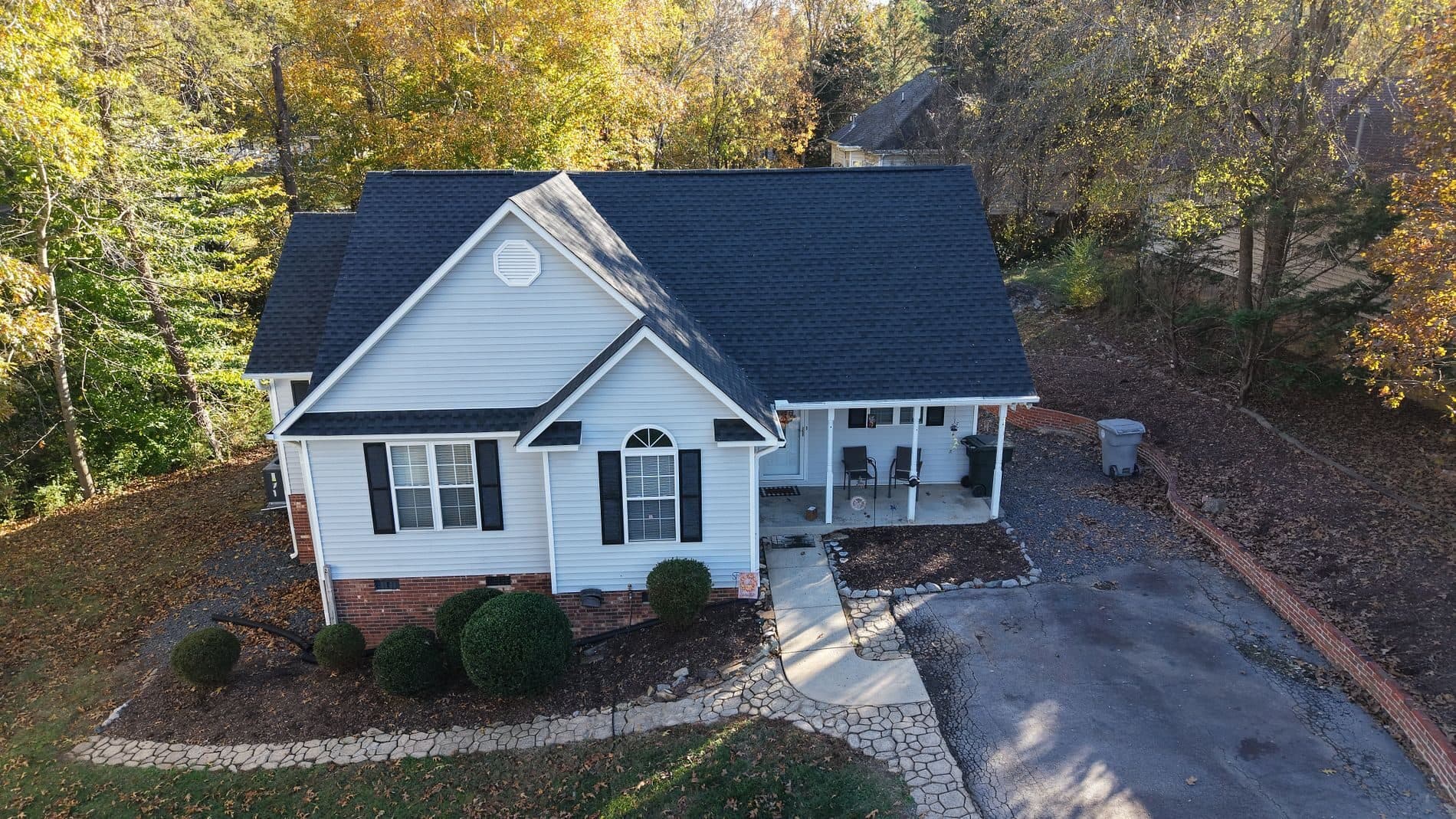 Freshly painted and restored Charlotte home exterior
