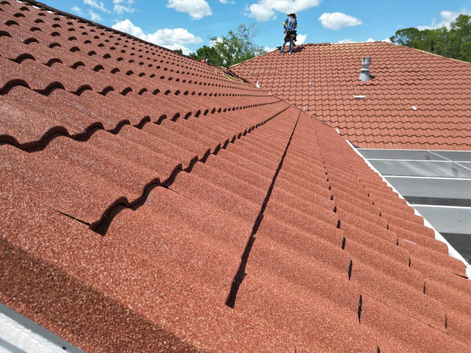 Home with a new stone-coated steel roof